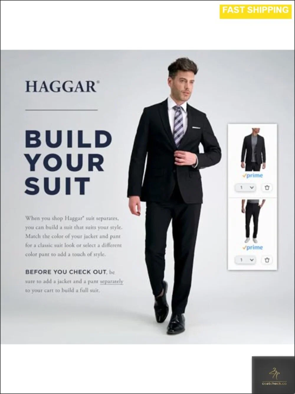 Men's Slim Fit 2-Button Suit Separate Coat Stretch Performance Blazer